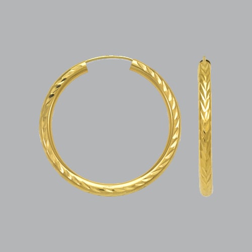 NEW 14K YELLOW GOLD HOOP TUBE EARRINGS 3mm: 14K YELLOW GOLD HOOP EARRINGS 14K Yellow Gold Tube earrings Width Size: 3mm Diameter: 30mm, Diamond cut tube Endless Backing Stamp: 14k Avg Weight: 30mm - 1.8g