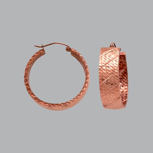 14K ROSE GOLD SQUARE HOOP TUBE EARRINGS 8mm (1 of 1)