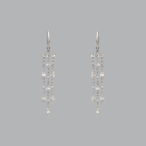 14K WHITE GOLD LADIES DROP DANGLE CHANDELIER CZ SET (1 of 1)