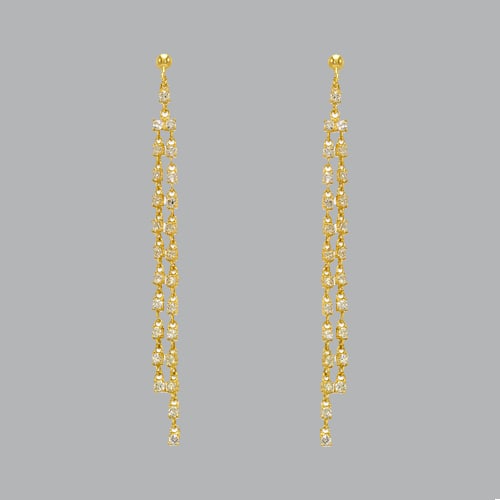 14K YELLOW GOLD LADIES DROP DANGLE CZ SET (1 of 1)