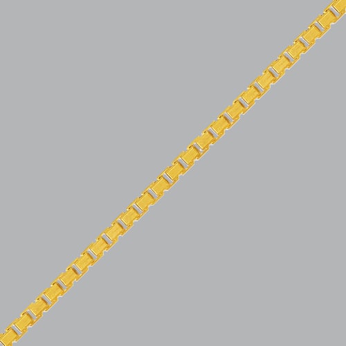 14K YELLOW GOLD BOX CHAIN NECKLACE: 14K YELLOW GOLD BOX CHAIN NECKLACE 14K Solid Yellow Gold (not gold plated or gold filled) Sizes measure from 1mm Lengths measure from 18" Well made chains 1mm have spring clasps 14K Yellow Gold, poli