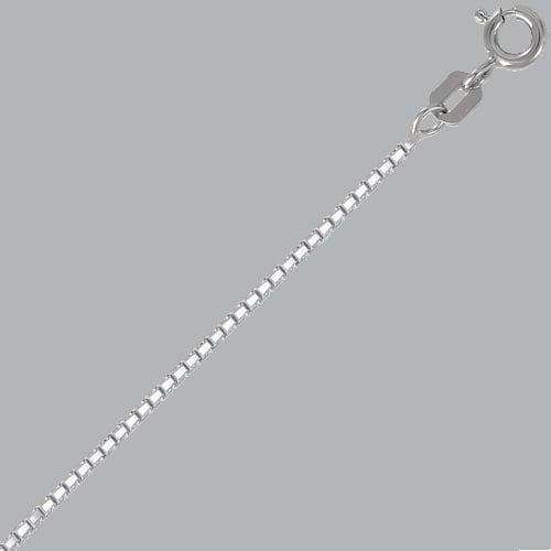 NEW 14K WHITE GOLD BOX CHAIN NECKLACE (1 of 2)