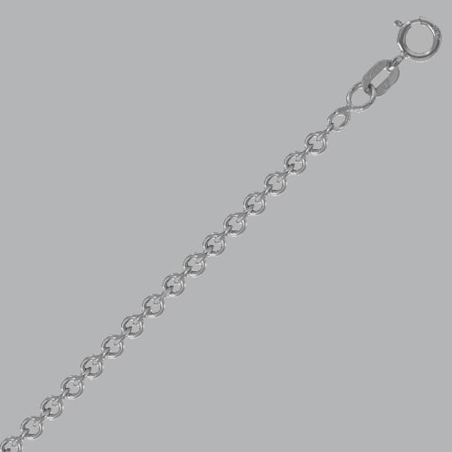 NEW 14K WHITE GOLD ROLO CHAIN NECKLACE (1 of 2)