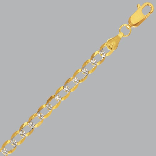 14K Y/ GOLD WHITE PAVE LIGHT CURB CHAIN NECKLACE (1 of 2)