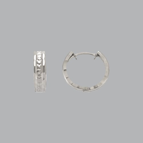 14K WHITE GOLD LADIES GIRLS ROUND HUGGIE HOOP EARRINGS: NEW 14K WHITE GOLD HUGGIE EARRINGS New 14K White Gold Hoop Earrings Measures: 11mm in Diameter Earrings have a polished finish Snap closure Stamp: 14k Avg Weight: 1g