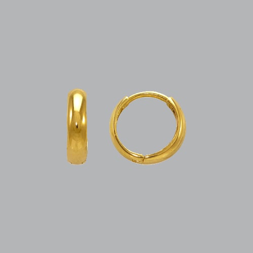 14K YELLOW GOLD LADIES GIRLS HUGGIE HOOP EARRINGS (1 of 1)