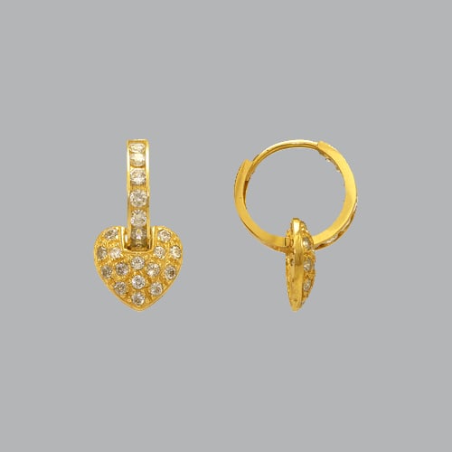 14K YELLOW GOLD LADIES GIRLS CZ DANGLE DROP HUGGIE HOOP: NEW 14K YELLOW GOLD HUGGIE EARRINGS New 14K Yellow Gold Hoop Earrings Measures: 9mm Wide x 19mm Long Earrings have a polished finish Set with Cubic Zirconia Snap closure Stamp: 14k Avg Weight: 2.5g
