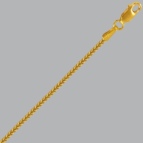 14K YELLOW GOLD SQUARE WHEAT CHAIN NECKLACE (1 of 2)