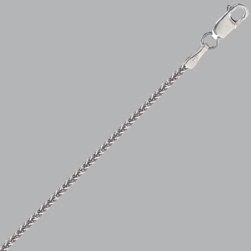 14K WHITE GOLD SQUARE WHEAT CHAIN NECKLACE (1 of 2)