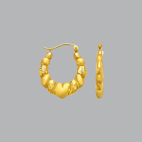 14K YELLOW GOLD LADIES HOLLOW SHRIMP HOOP EARRINGS: NEW 14K YELLOW GOLD EARRINGS New 14K Yellow Gold Earrings Measures: apx 20mm in diameter Hollow Shrimp Earrings with clasp backing Earrings have a polished & satin finish Stamp: 14k Avg Weight: 1.6g