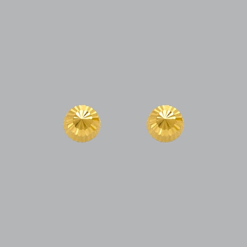 14K YELLOW GOLD LADIES GIRLS STUD DIAMOND CUT EARRINGS (1 of 2)