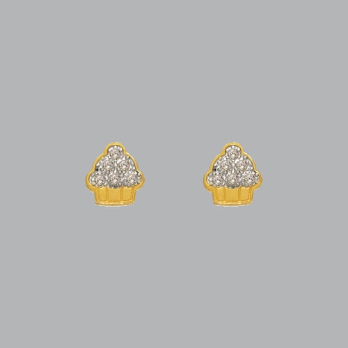 14K YELLOW GOLD STUD CZ EARRINGS SCREW BACK CUPCAKE: NEW 14K YELLOW GOLD STUD EARRINGS New 14K Yellow Gold Earrings Measures: 6mm W x 7mm H Stud Earrings with Cubic Zirconia Earrings have a polished finish Screw back Stamp: 14k Avg Weight: under 1g