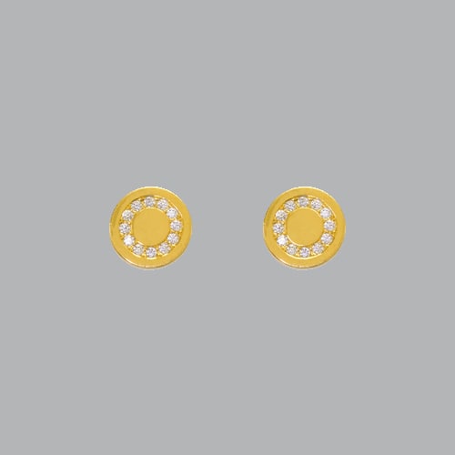 14K YELLOW GOLD STUD CZ EARRINGS SCREW BACK CIRCLE: NEW 14K YELLOW GOLD STUD EARRINGS New 14K Yellow Gold Earrings Measures: 7mm in Diameter Stud Earrings with Cubic Zirconia Earrings have a polished finish Screw back Stamp: 14k Avg Weight: under 1g