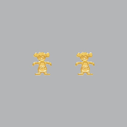 14K YELLOW GOLD GIRLS STUD EARRINGS SCREW BACK (1 of 2)