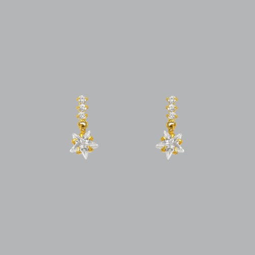 14K YELLOW GOLD GIRLS DANGLE CZ EARRINGS SCREW STAR: NEW 14K YELLOW GOLD STUD EARRINGS New 14K Yellow Gold Earrings Measures: 4mm W x 12mm H Earrings with Cubic Zirconia Earrings have a polished finish Screw back Stamp: 14k Avg Weight: under 1g