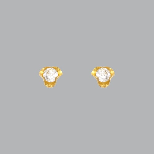 14K YELLOW GOLD LADIES GIRL STUD CZ EARRINGS SCREW BACK: NEW 14K YELLOW GOLD STUD EARRINGS New 14K Yellow Gold Earrings Measures: 4mm W x 4mm H Earrings with Cubic Zirconia Earrings have a polished finish Screw back Stamp: 14k Avg Weight: under 1g