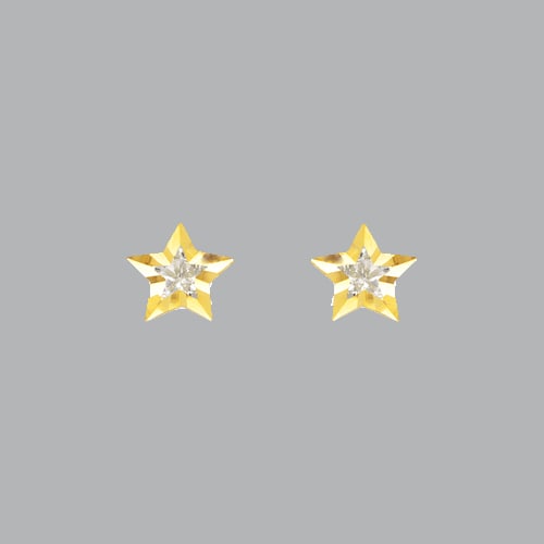 14K YELLOW GOLD STUD CZ EARRINGS SCREW BACK STAR: NEW 14K YELLOW GOLD STUD EARRINGS New 14K Yellow Gold Earrings Measures: 7mm W x 7mm H Earrings with Cubic Zirconia Earrings have a polished finish Screw back Stamp: 14k Avg Weight: under 1g