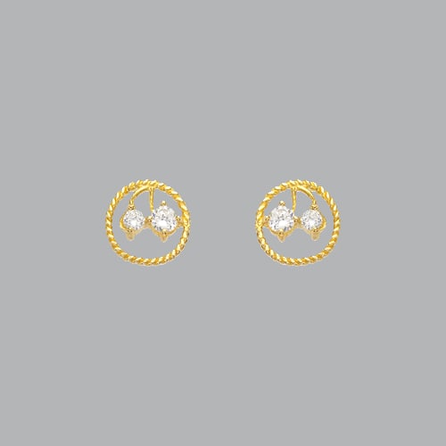 14K YELLOW GOLD STUD CZ EARRINGS SCREW BACK CHERRIES: NEW 14K YELLOW GOLD STUD EARRINGS New 14K Yellow Gold Earrings Measures: 8mm W x 8mm H Earrings with Cubic Zirconia Earrings have a polished finish Screw back Stamp: 14k Avg Weight: under 1g