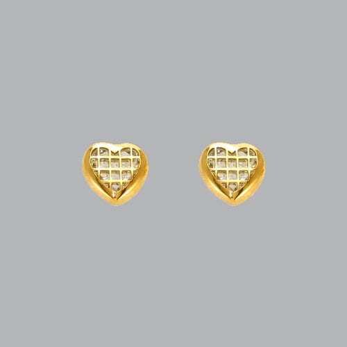 14K YELLOW GOLD CHILDRENS STUD CZ EARRINGS SCREW BACK: NEW 14K YELLOW GOLD STUD EARRINGS New 14K Yellow Gold Earrings Measures: 7mm W x 7mm H Earrings with Cubic Zirconia Earrings have a polished finish Screw back Stamp: 14k Avg Weight: apx 1g
