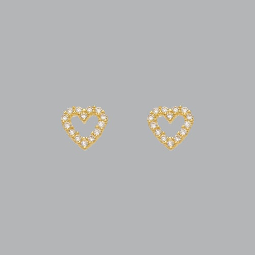 14K YELLOW GOLD CHILDRENS GIRLS STUD CZ EARRINGS HEART: NEW 14K YELLOW GOLD STUD EARRINGS New 14K Yellow Gold Earrings Measures: 6mm W x 6.5mm H Earrings with Cubic Zirconia Earrings have a polished finish Screw back Stamp: 14k Avg Weight: apx 1g
