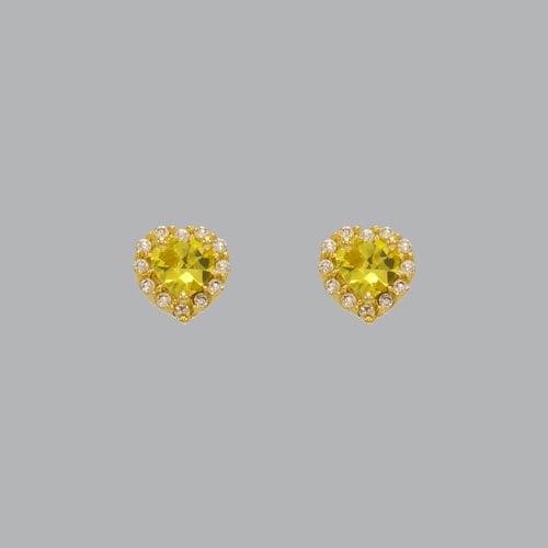 NEW 14K YELLOW GOLD STUD CZ EARRINGS HALO HEART YELLOW: NEW 14K YELLOW GOLD STUD EARRINGS New 14K Yellow Gold Earrings Measures: 6mm W x 7mm H Earrings with Cubic Zirconia Earrings have a polished finish Screw back Stamp: 14k Avg Weight: apx 1g