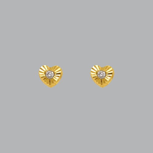 14K YELLOW GOLD GIRLS STUD CZ EARRINGS SCREW BACK HEART: NEW 14K YELLOW GOLD STUD EARRINGS New 14K Yellow Gold Earrings Measures: 4mm W x 4mm H Earrings with Cubic Zirconia Earrings have a polished finish Screw back Stamp: 14k Avg Weight: apx 1g