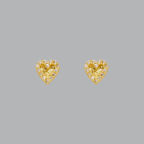 14K YELLOW GOLD GIRLS STUD CZ EARRINGS SCREW BACK HEART: NEW 14K YELLOW GOLD STUD EARRINGS New 14K Yellow Gold Earrings Measures: 6mm W x 6.5mm H Earrings with Cubic Zirconia Earrings have a polished finish Screw back Stamp: 14k Avg Weight: apx 1g