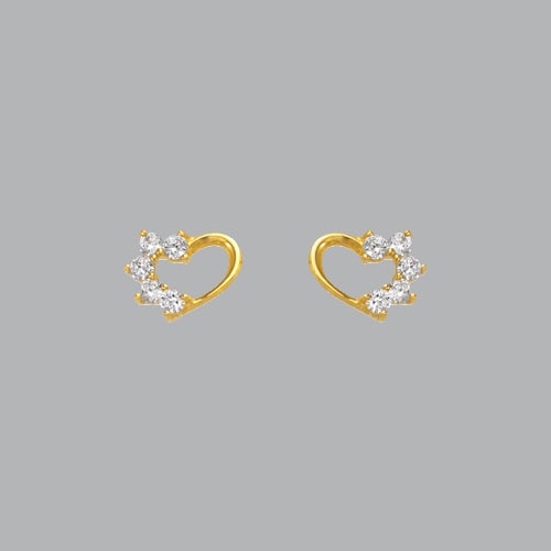 14K YELLOW GOLD GIRLS STUD CZ EARRINGS SCREW BACK HEART: NEW 14K YELLOW GOLD STUD EARRINGS New 14K Yellow Gold Earrings Measures: 7mm W x 6mm H Earrings with Cubic Zirconia Earrings have a polished finish Screw back Stamp: 14k Avg Weight: apx 1g