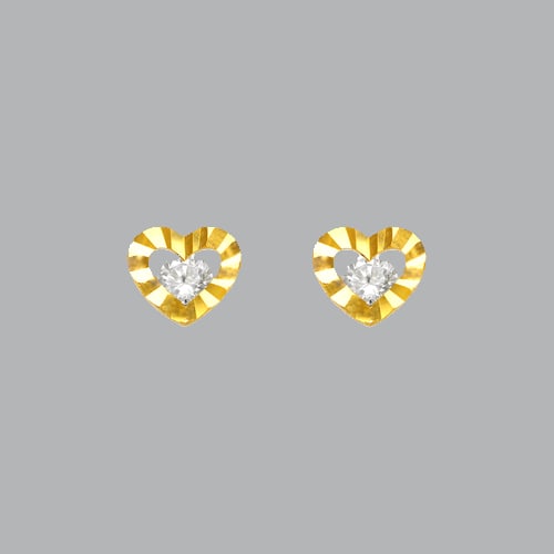 14K YELLOW GOLD STUD CZ EARRINGS SCREW BACK HEART: NEW 14K YELLOW GOLD STUD EARRINGS New 14K Yellow Gold Earrings Measures: 7mm W x 7mm H Earrings with Cubic Zirconia Earrings have a polished finish Screw back Stamp: 14k Avg Weight: apx 1g