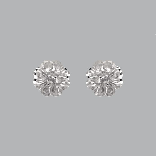 14K WHITE GOLD LADIES DIAMOND CUT STUD FLOWER EARRINGS: NEW 14K WHITE GOLD STUD EARRINGS New 14K White Gold Earrings Measures: 11mm in diameter Stud Earrings Earrings have a polished finish Post back Stamp: 14k Avg Weight: 1.8g