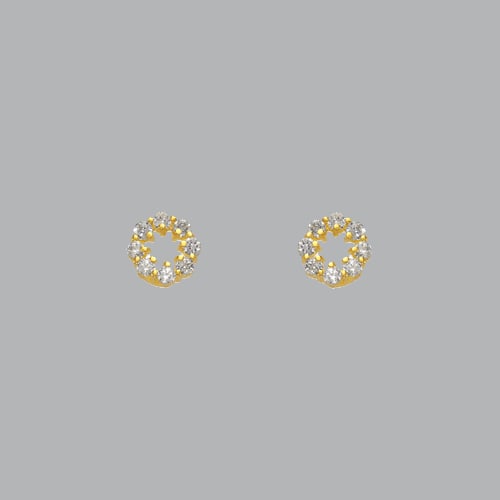 14K YELLOW GOLD STUD CZ EARRINGS SCREW BACK CIRCLE: NEW 14K YELLOW GOLD STUD EARRINGS New 14K Yellow Gold Earrings Measures: 5mm in diameter Stud Earrings with Cubic Zirconia Earrings have a polished finish Screw back Stamp: 14k Avg Weight: apx 1g