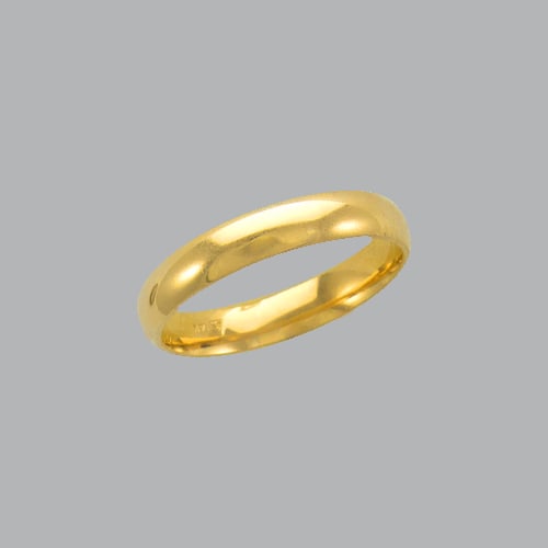 14K SOLID GOLD WEDDING BAND RING COMFORT FIT 4mm SIZE 7 (1 of 2)