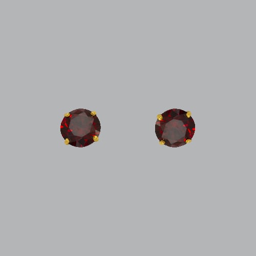 14K YELLOW GOLD STUD CZ EARRINGS RED 4mm: NEW 14K YELLOW GOLD STUD EARRINGS New 14K Yellow Gold Earrings Measures: 4mm Stud earrings with cubic zirconia Earrings have a polished finish Stamp: 14k Avg Weight: apx 1 gram