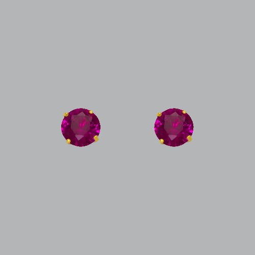 14K YELLOW GOLD STUD CZ EARRINGS RED 4mm: NEW 14K YELLOW GOLD STUD EARRINGS New 14K Yellow Gold Earrings Measures: 4mm Stud earrings with cubic zirconia Earrings have a polished finish Stamp: 14k Avg Weight: apx 1 gram