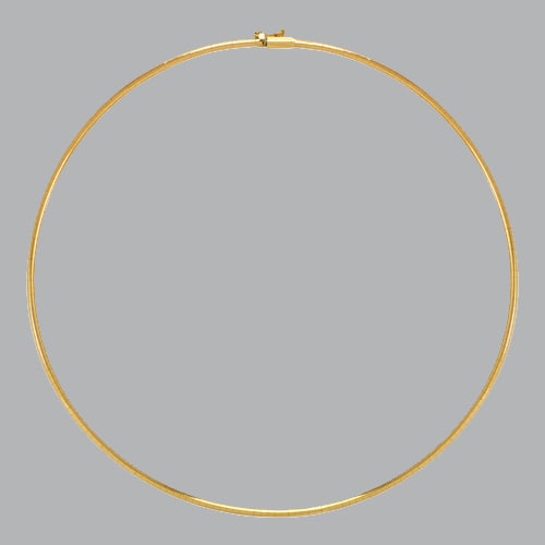 NEW 14K YELLOW GOLD LADIES OMEGA CHAIN NECKLACE 2mm (1 of 2)