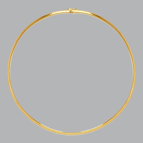 NEW 14K YELLOW GOLD OMEGA CHAIN NECKLACE 4mm 18" (1 of 2)