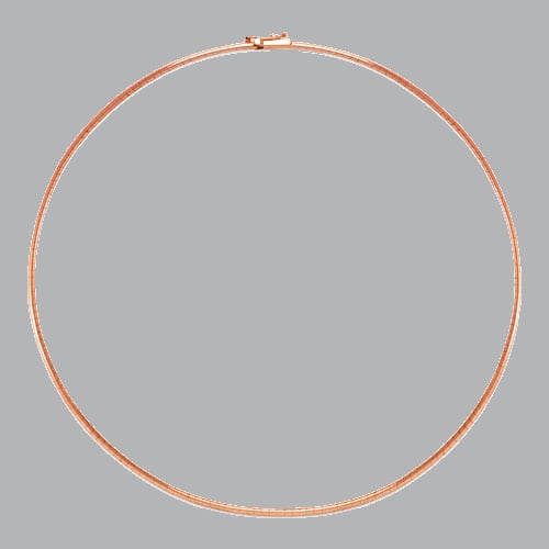 NEW 14K ROSE GOLD LADIES OMEGA CHAIN NECKLACE 2mm 16" (1 of 2)