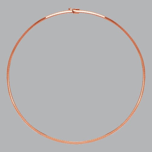 NEW 14K ROSE GOLD LADIES OMEGA CHAIN NECKLACE 3mm 16" (1 of 2)