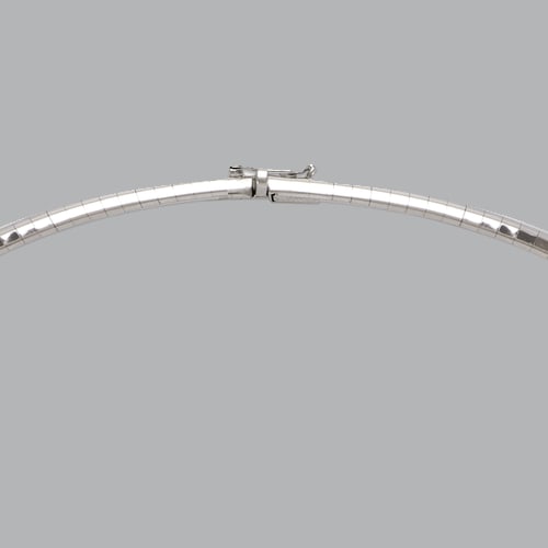 NEW 14K WHITE GOLD LADIES OMEGA CHAIN NECKLACE 4mm 18" (1 of 2)