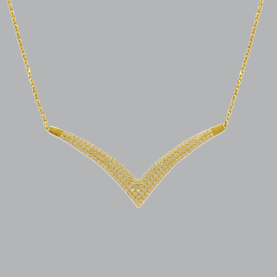 14K YELLOW GOLD LADIES FANCY CZ NECKLACE 18" (1 of 2)