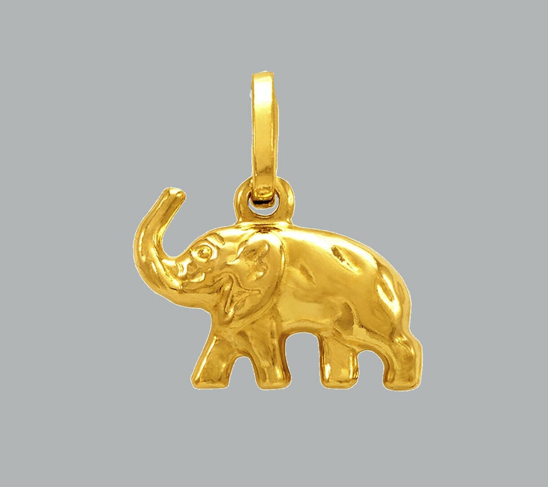 NEW 14K YELLOW GOLD ELEPHANT PENDANT POLISHED (1 of 1)