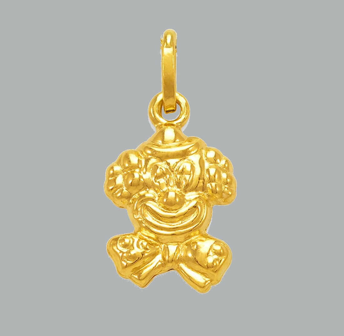 NEW 14K YELLOW GOLD CLOWN PENDANT / CHARM (1 of 1)