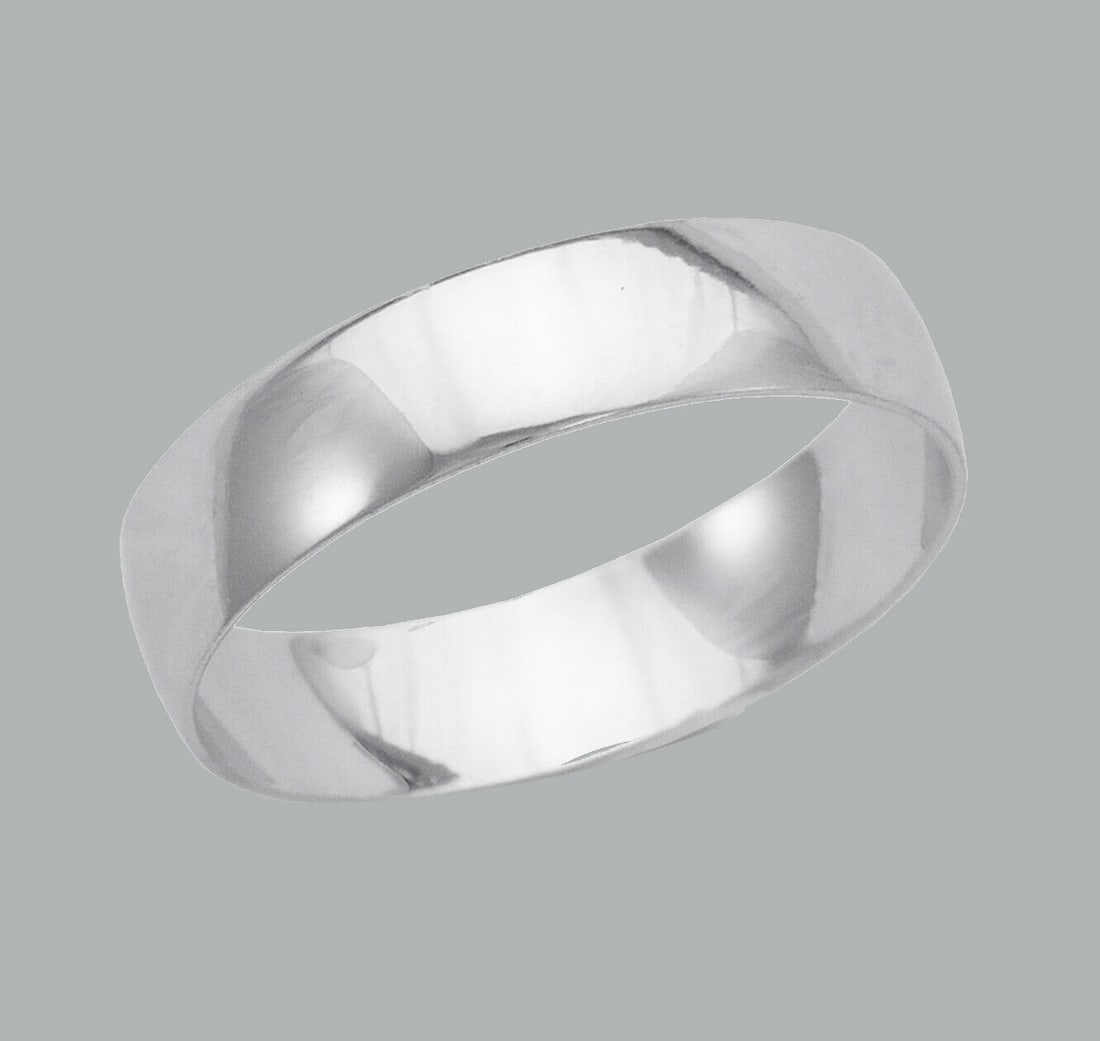 14K WHITE GOLD WEDDING BAND RING FLAT FIT 5mm SIZE 11 (1 of 1)