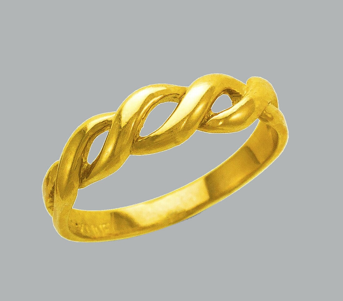 NEW 14K YELLOW GOLD LADIES RING BAND TWIST (1 of 1)