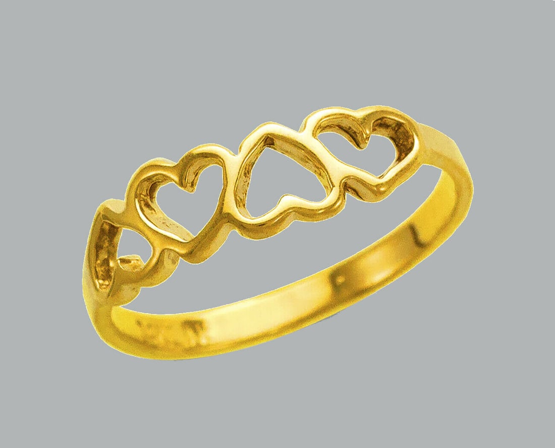 NEW 14K YELLOW GOLD LADIES RING SMALL HEART RING (1 of 1)