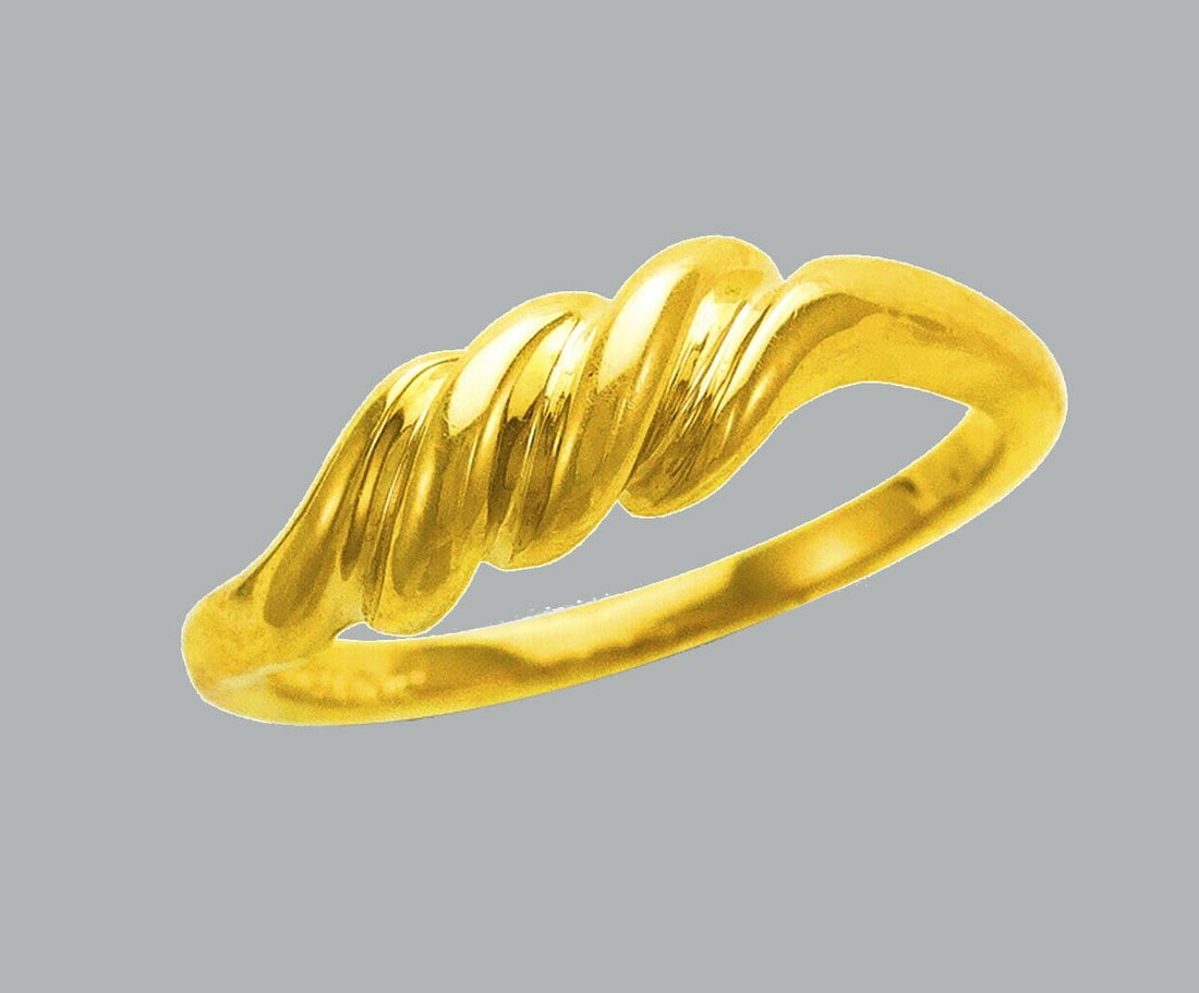 NEW 14K YELLOW GOLD LADIES RING TWIST (1 of 1)