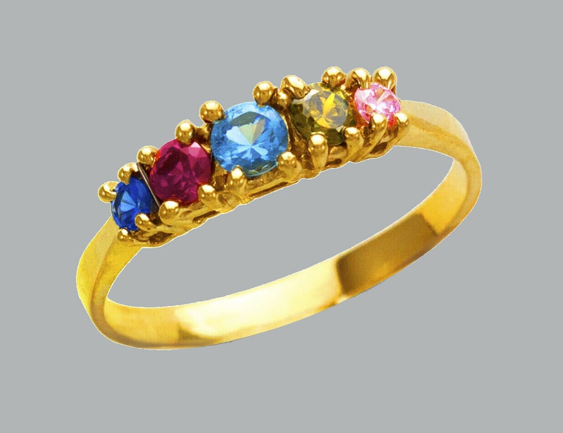 NEW 14K YELLOW GOLD LADIES COLORED CZ RING (1 of 1)