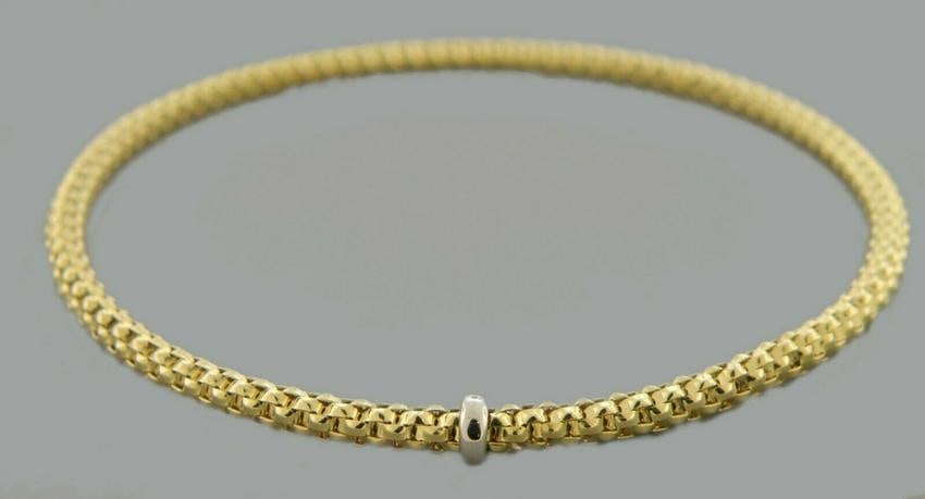 NEW 14K YELLOW GOLD LADIES STRETCHABLE BANGLE BRACELET (1 of 2)