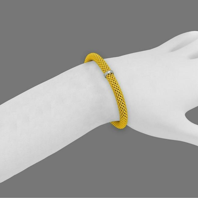 NEW 14K YELLOW GOLD STRETCHABLE BANGLE BRACELET 5MM (1 of 2)