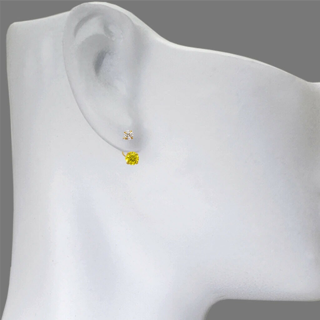 NEW 14K YELLOW GOLD TELEPHONE CZ STUD EARRINGS YELLOW: NEW 14K YELLOW GOLD EARRINGS New 14K Yellow Gold Earrings Measures: 14mm High - 5mm stone Telephone Earrings Set with CZ Earrings have a polished finish Screw Backing Stamp: 14k